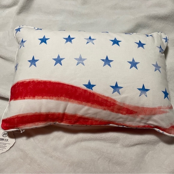 Michel Design Works Rectangle Throw Pillow Red White and Blue 18x12 - Picture 3 of 3